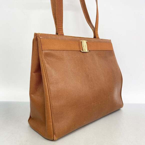 Salvatore Ferragamo Vara Leather Shoulder Bag, Brown, Women's - Picture 2 of 12